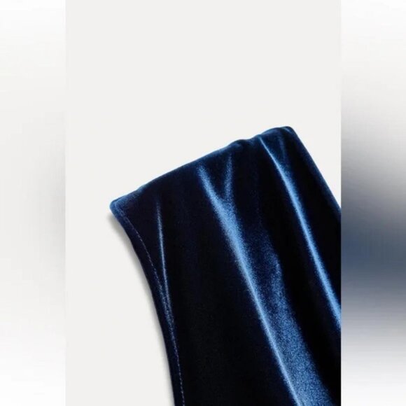 ZARA VELVET MIDI DRESS ZW COLLECTION - Picture 8 of 9